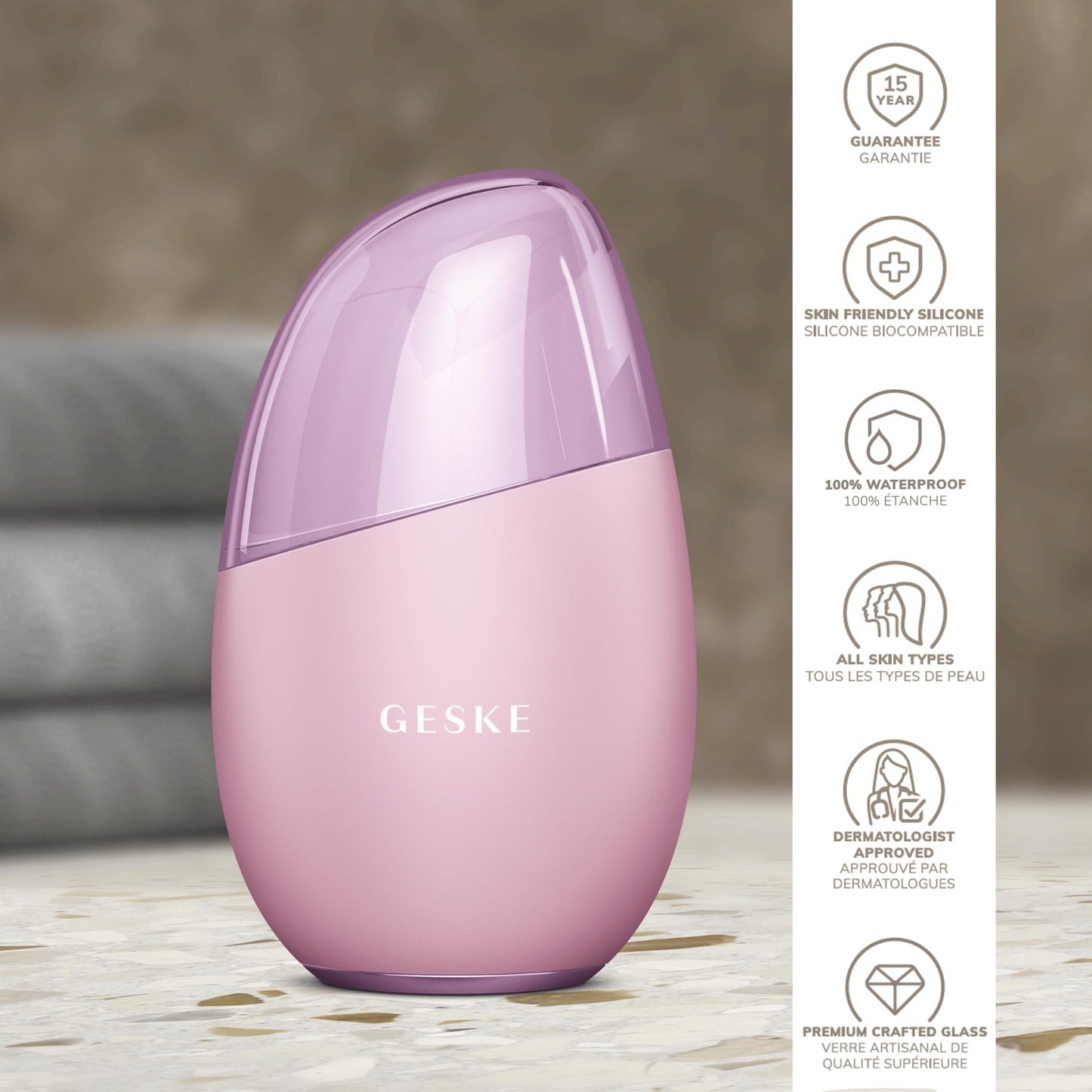 GESKE SmartAppGuided™ Cool & Warm Eye & Face Massager | 7 in 1 | Multi Massager | Face & Neck | Battery-free Cooling & Warming | Firms, Relaxes & De-Puffs Skin | Eye-Nose Area Targeted Design