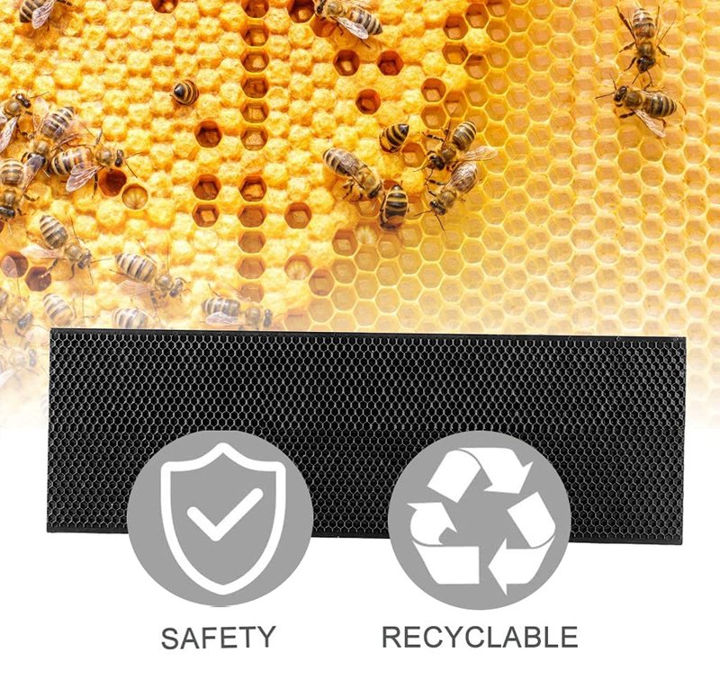 BEEXTM Beehive Waxed Coated Foundation Sheet Beehive Foundation Sheets Plastic Bee Foundation for Bee Frames Waxed Foundation Sheet Medium Bee Foundation 10 Sheets