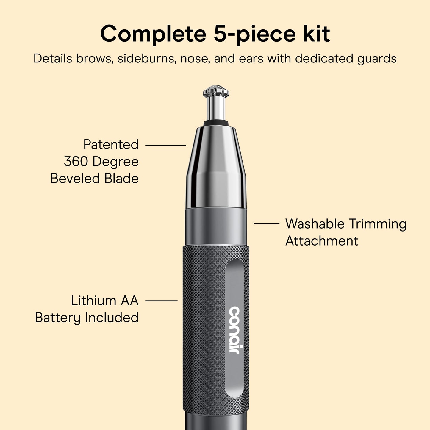 Conair Cordless Nose Ear and Eyebrow Trimmer Grooming Kit
