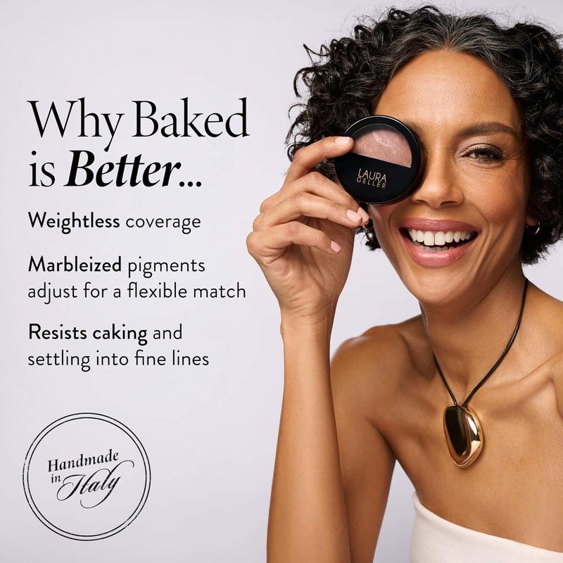 Laura Geller Baked Balance-n-Brighten Color Correcting Powder Foundation - Golden Medium | Buildable Demi-Matte Coverage
