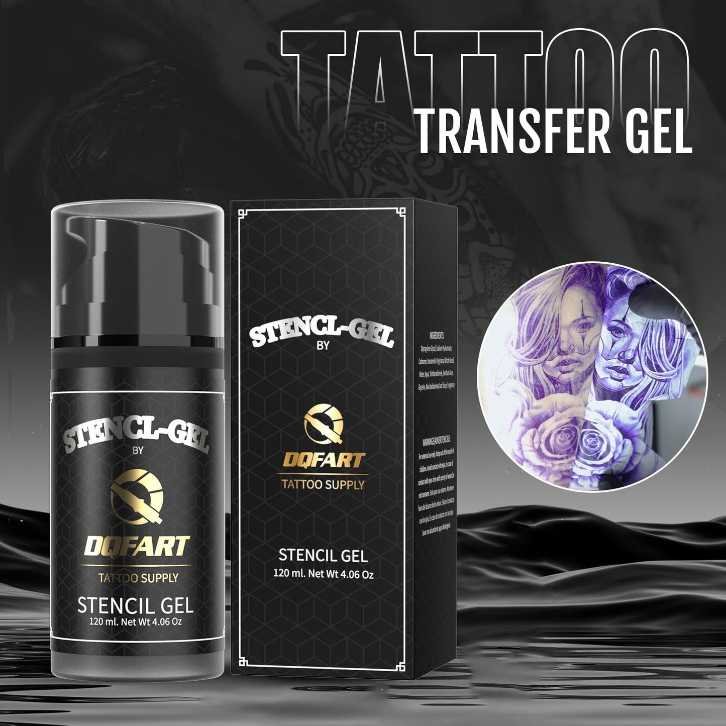 Tattoo Stencil Transfer Gel 120ml 250ml Quick Dry Pump Professional Artists Apprentices (120ml/4OZ)