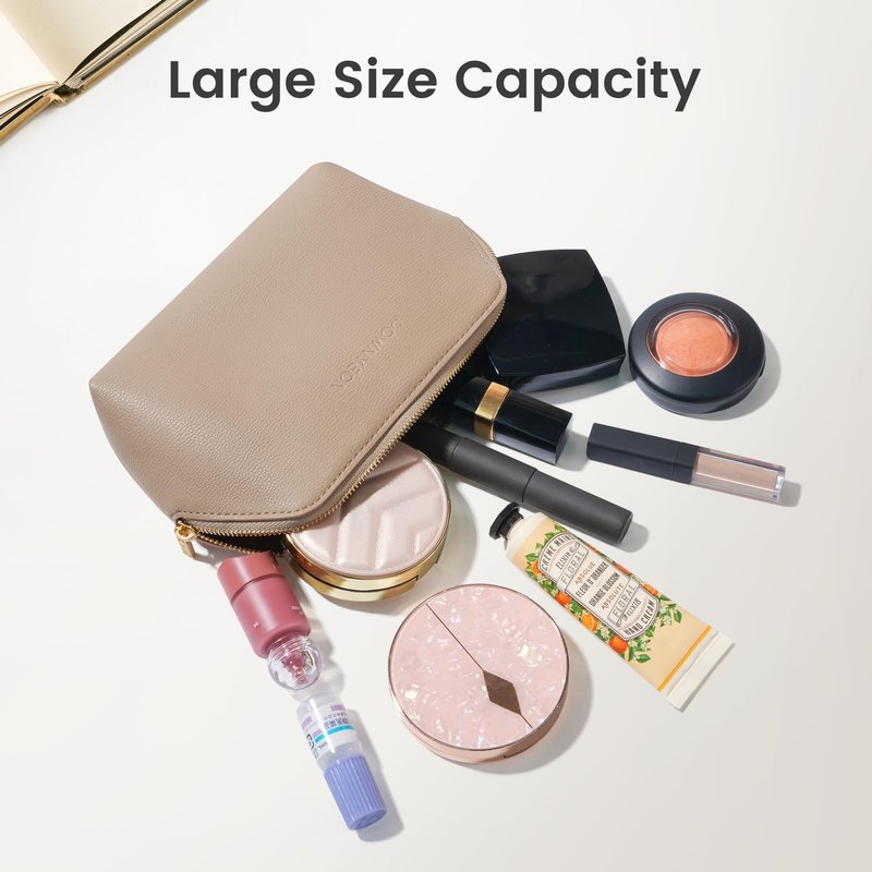 ROWNYEON Small Makeup Bag for Purse, Mini Portable Cosmetic Bags for Women, PU Leather Coin Purse Lipstick Cosmetic Accessories Organizer, Travel Makeup Pouch Zipper Pouch for Men Women 6
