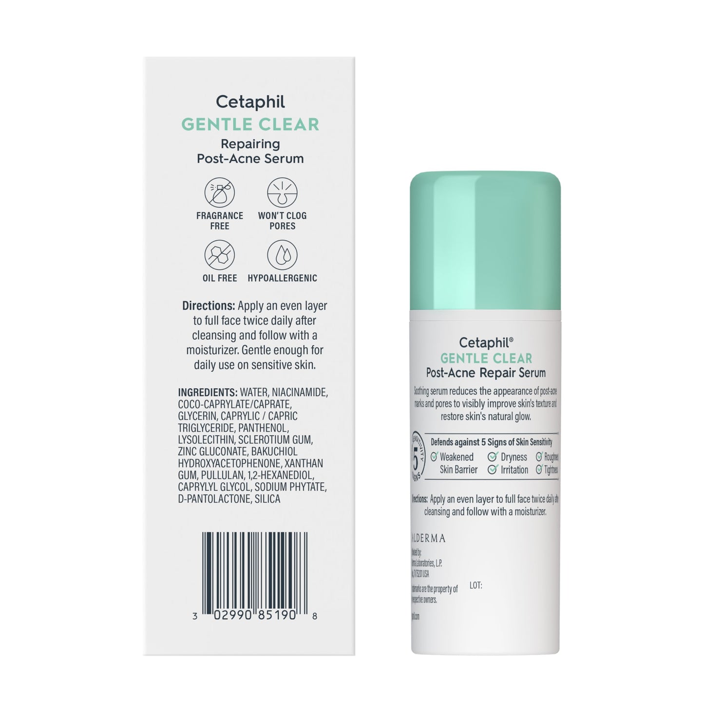 CETAPHIL Gentle Clear Repairing Post-Acne Serum, Retinol Alternative, Oil Free Serum for Sensitive Skin, 1 Fl Oz, Bakuchiol, Improves Skin Tone & Post-acne Marks, Dermatologist Recommended Brand