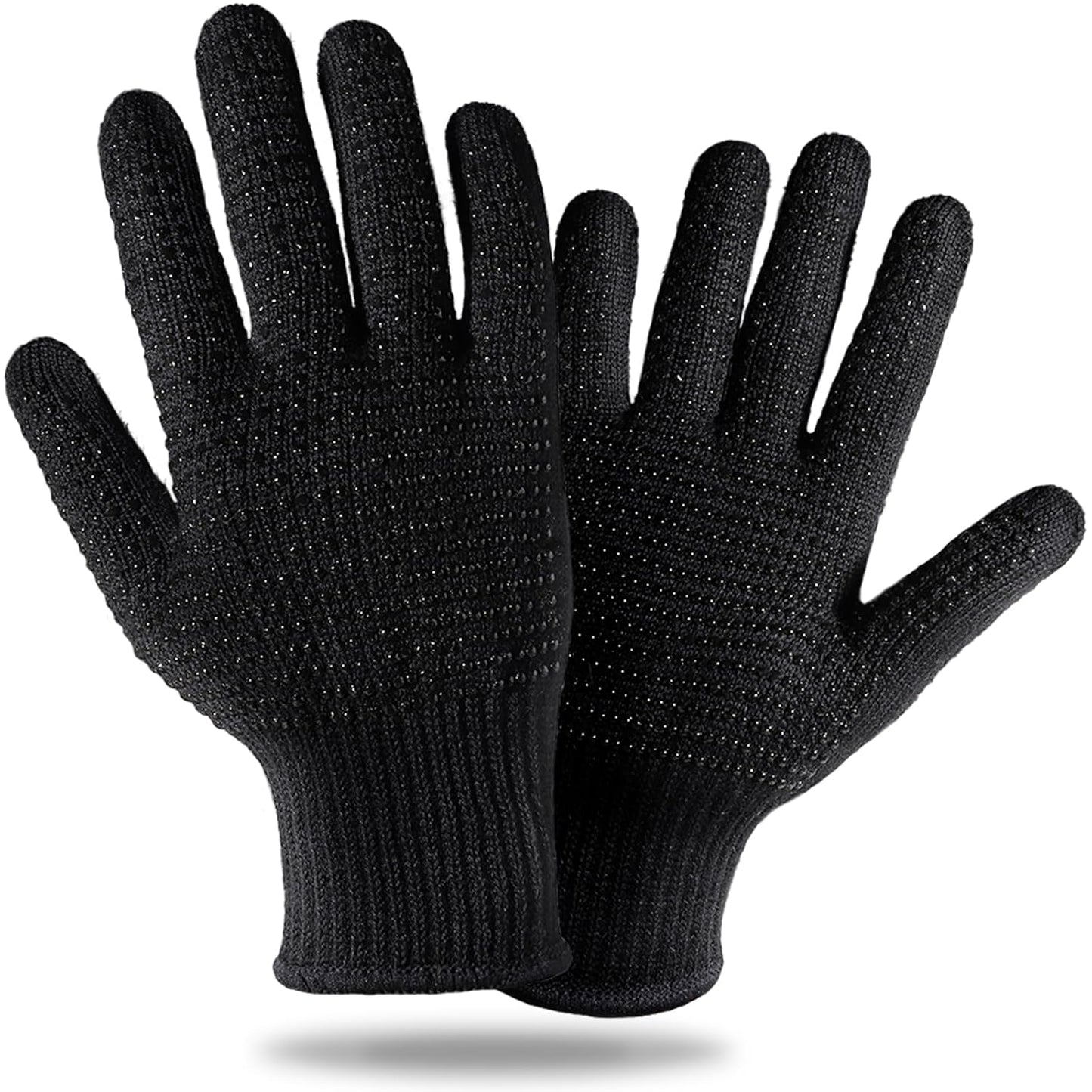 Teenitor 2 Pcs Heat Resistant Gloves With Silicone Bumps, Professional Heat Proof Glove Mitts For Hair Styling Curling Iron Wand Flat Iron Hot-Air Brushes Sublimation Gloves Rose Red