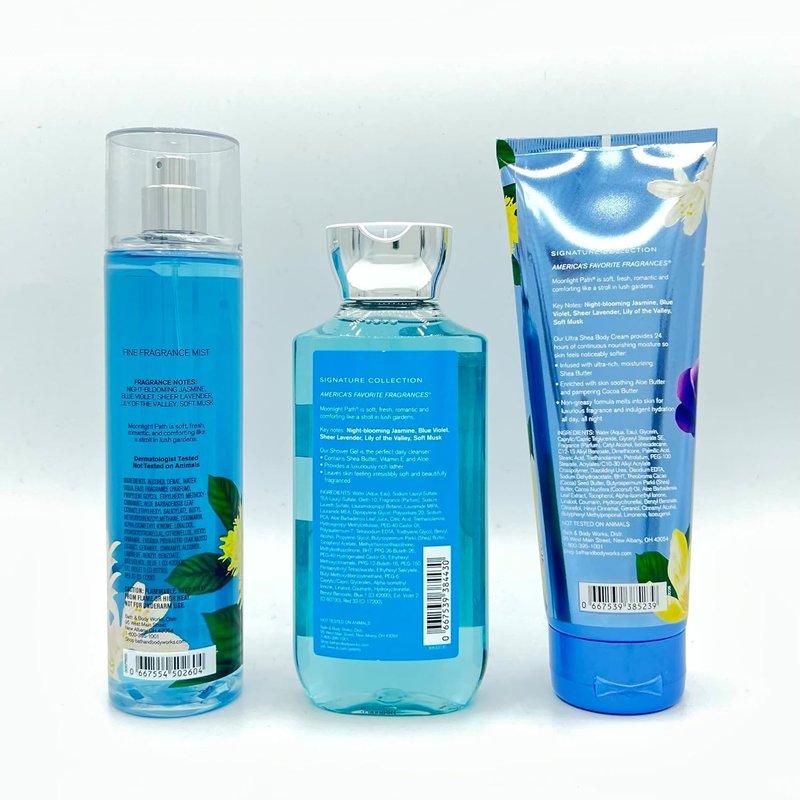 Moonlight Path Body Set - Shower Gel, Fine Fragrance Mist & Body Cream | 10 Fl Oz, 8 Fl Oz Each