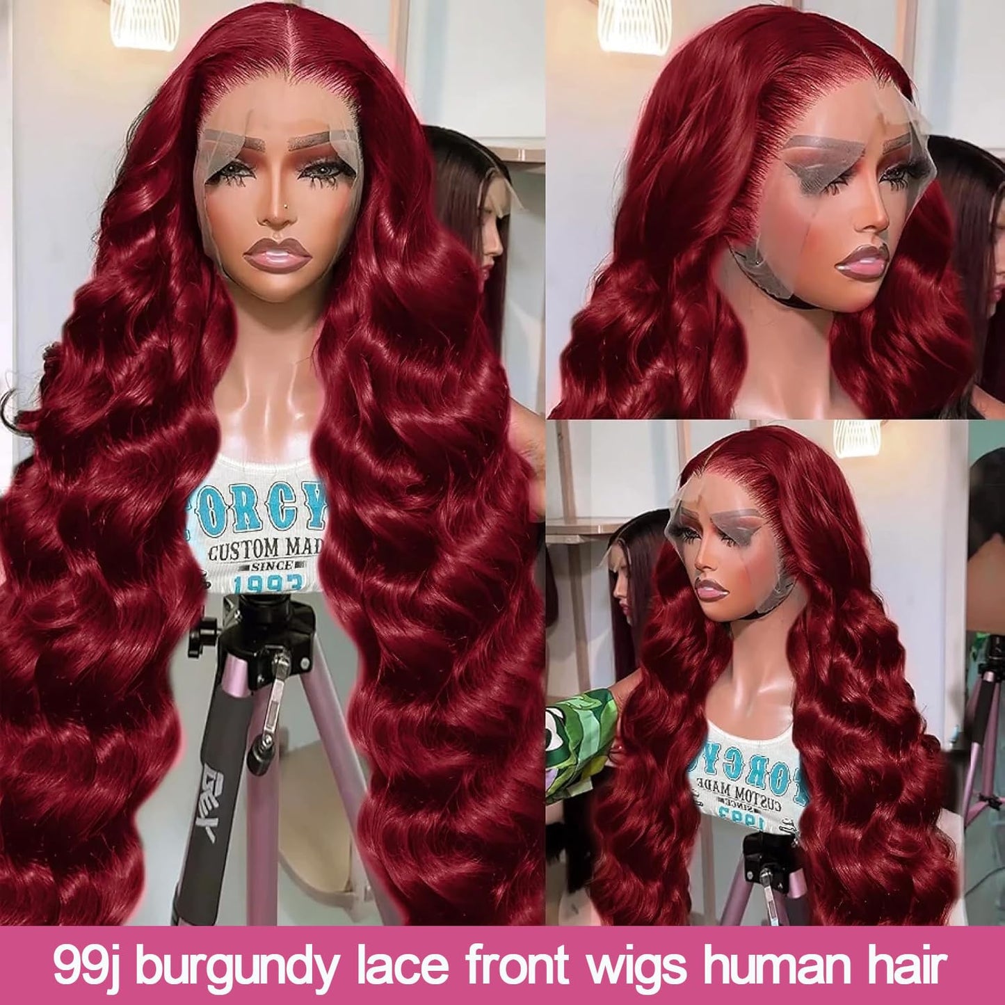 Smabuity 13x6 Body Wave Lace Front Wigs Human Hair Pre Plucked, 180% Density HD Transparent Glueless Lace Frontal Wigs with Baby Hair for Women, 12.2 Inch D