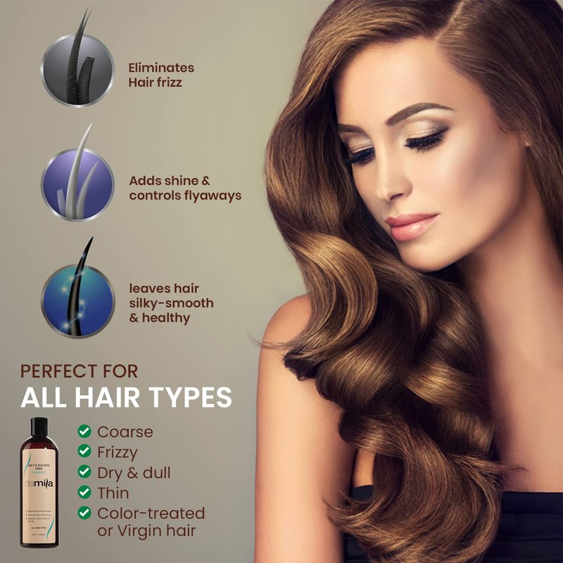 Salt & Sulfate Free Shampoo for Keratin & Color Treated Hair - Ideal for Damaged, Frizzy & Curly Hair | 16.9 Fl Oz