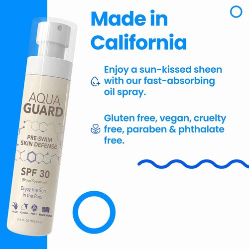 AQUA GUARD Beauty Pre-Swim Skin Defense | Prevents Dry, Itchy Skin | Protects from Pool Chemicals | Hydrating Formula | Made in California | Paraben, Phthalate & Gluten-Free