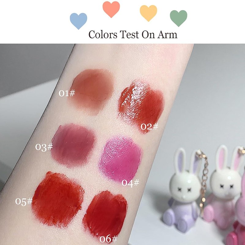 Bunny Rabbit Lip Gloss Set - 6 Moisturizing Liquid Lipsticks | Hydrating Shine & Plumping Finish for Women