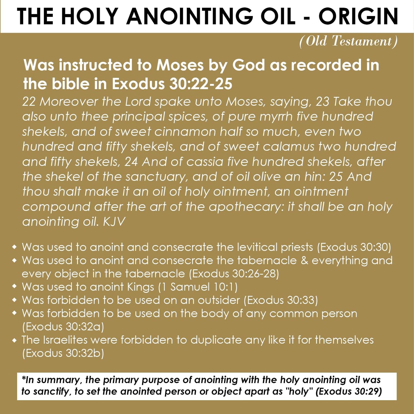 BIBLE N Beautyoils Exodus 30:22-25 Sacred and Holy Anointing Oil, Made From Scratch With Myrrh, Calamus, Cinnamon, Cassia, and Olive Oil Herbal Spices and Essential Oils for Healing Prayers - 1 fl oz
