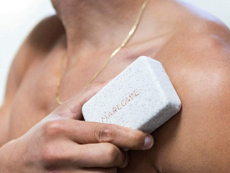 Marlowe No. 102 Men's Body Scrub Soap - Exfoliating Bar with Green Tea Extract | 7oz Variety Pack of 3 Scents