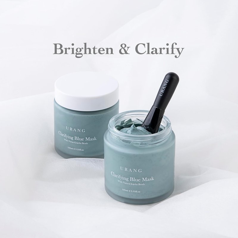 URANG Clarifying Blue Mask - Natural Exfoliating Clay Face Mask for Clear Skin | 3.55 Oz