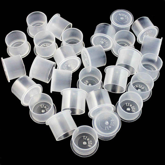 500PCS Tattoo Ink Caps with Base - Autdor Tattoo Cups #20 Extra Large Disposable Self Standing Pigment Cups Plastic Ink Cups Container Caps for Permanent Makeup Microblading Tattoo Artists