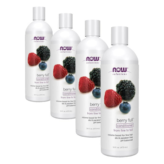 NOW Solutions, Berry Full™, Volume Boost Conditioner for Fine Hair with Biotin, pH Balanced, 16-Ounce (Pack of 4)