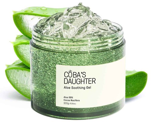 COBA'S DAUGHTER 99% Pure Aloe for Sunburn Relief & After Sun Recovery| Coconut Scented Aloe Vera Gel |Organic Aloe Vera Gel for Face & Body - Hair Hydration & Cooling Lotion (10.6 oz)