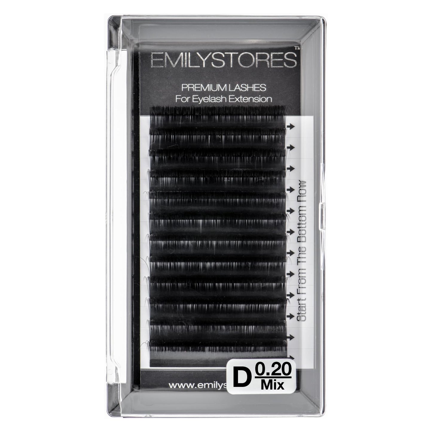 EMILYSTORES Eyelash Extensions 0.20mm Thickness D Curl Length 8-14mm Individual Eye Lashes Mixed Sizes For Lash Extension (0.20,D,Mixed 8-14mm)