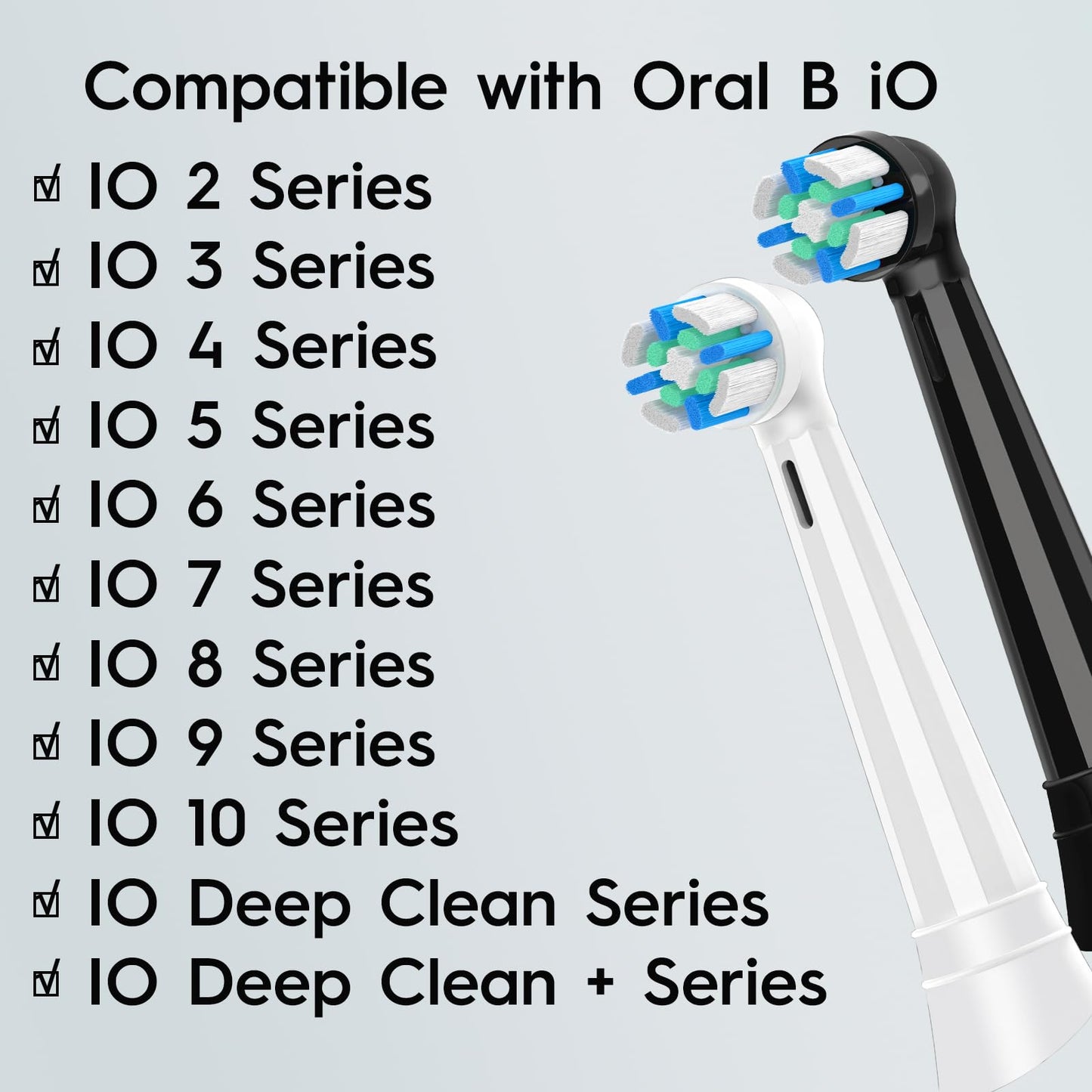 12 Pcs IO Replacement Heads Compatible with Oral B IO 2/3/4/5/6/7/8/9/10/Deep Clean Series Electric Toothbrushes, Medium Softness Brush Heads Compatible with Oral B iO (White)