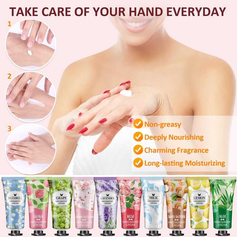 VESPRO 56 Pack Hand Cream Gifts Set, Mothers Day Gifts, Bulk Hand Lotion Travel Size for Dry Cracked Hands, Mini Hand Lotion for Nurses Week Gifts, Bridal Shower Favors and Teacher Gifts for Women