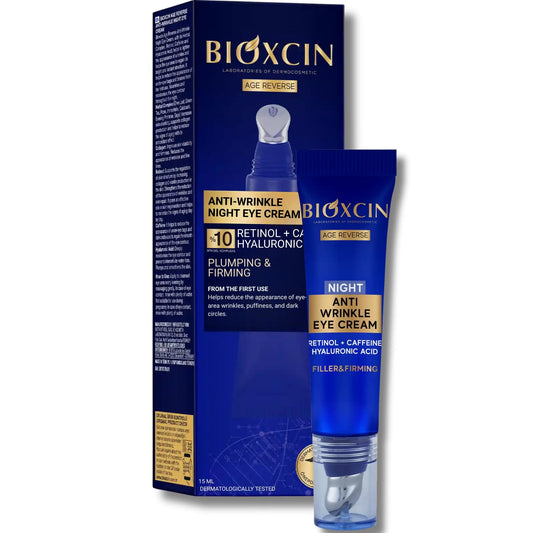 Bıoxcın Anti-Wrinkle Night Eye Cream Plumping, Firming, Hydrating Under-Eye Treatment for Fine Lines, Wrinkles, Dark Circles, Puffiness, Eye Bags & Skin Renewal 15 ML