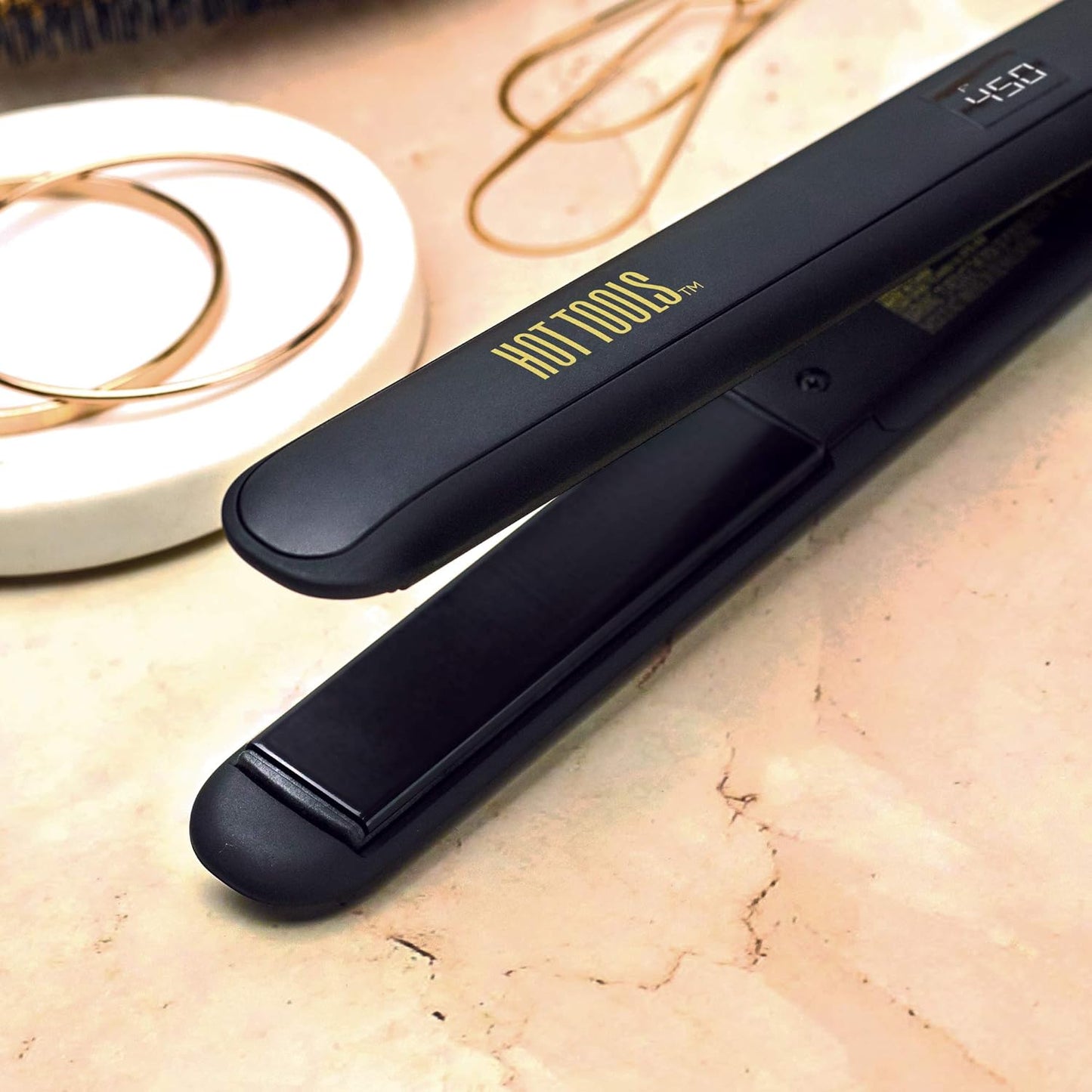 Hot Tools Pro Flat Iron - 1 Inch Ceramic & Tourmaline Plates for Sleek Hair Styling