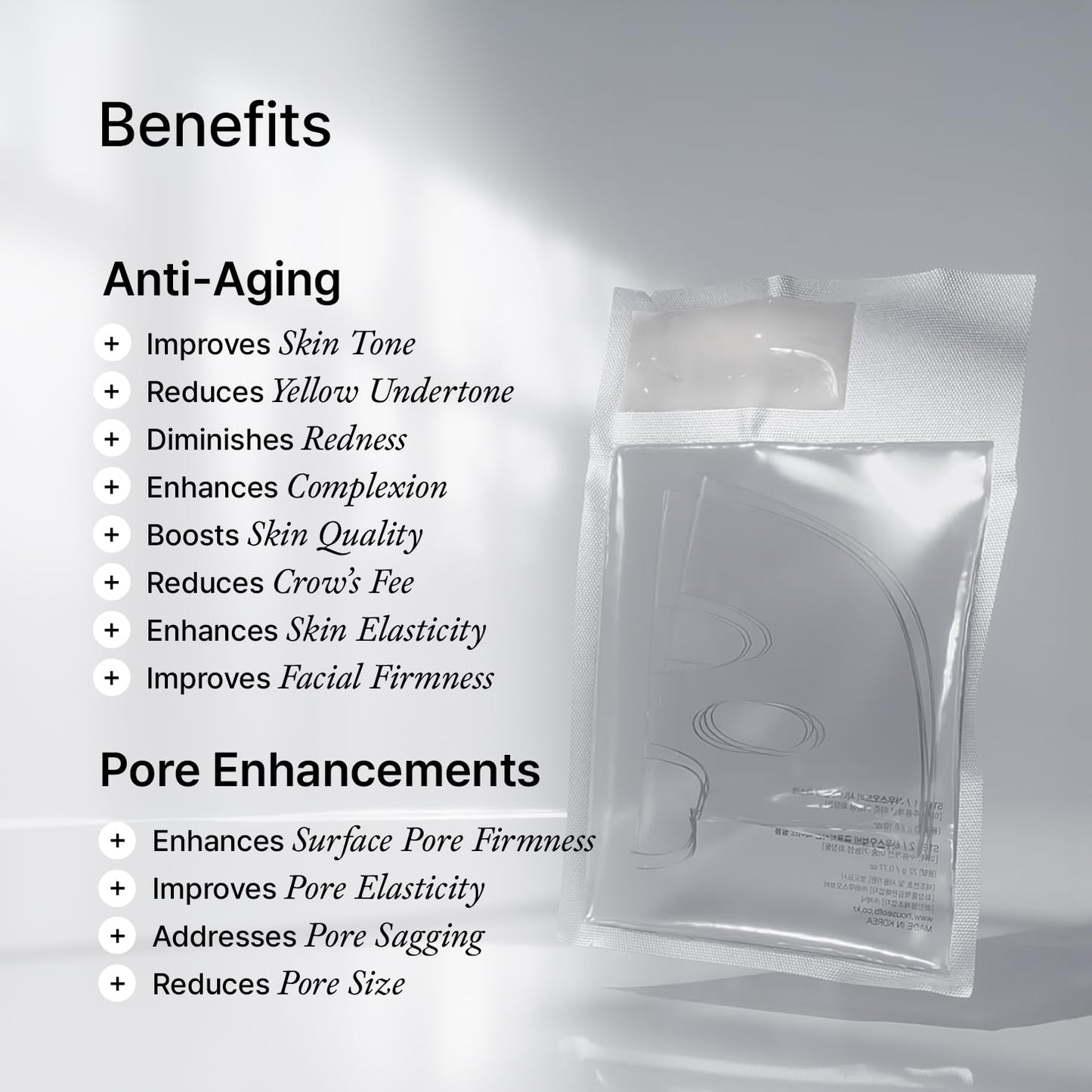 HOUSE OF B High-Purity Glutathione Face Film, 2-Step Overnight Collagen Hydrogel Face Mask for Glass Skin Glow, Elasticity, Hydrating, Firming, Moisturizing, Anti Aging, Korean Skin Care, 3g+22g x 3ea
