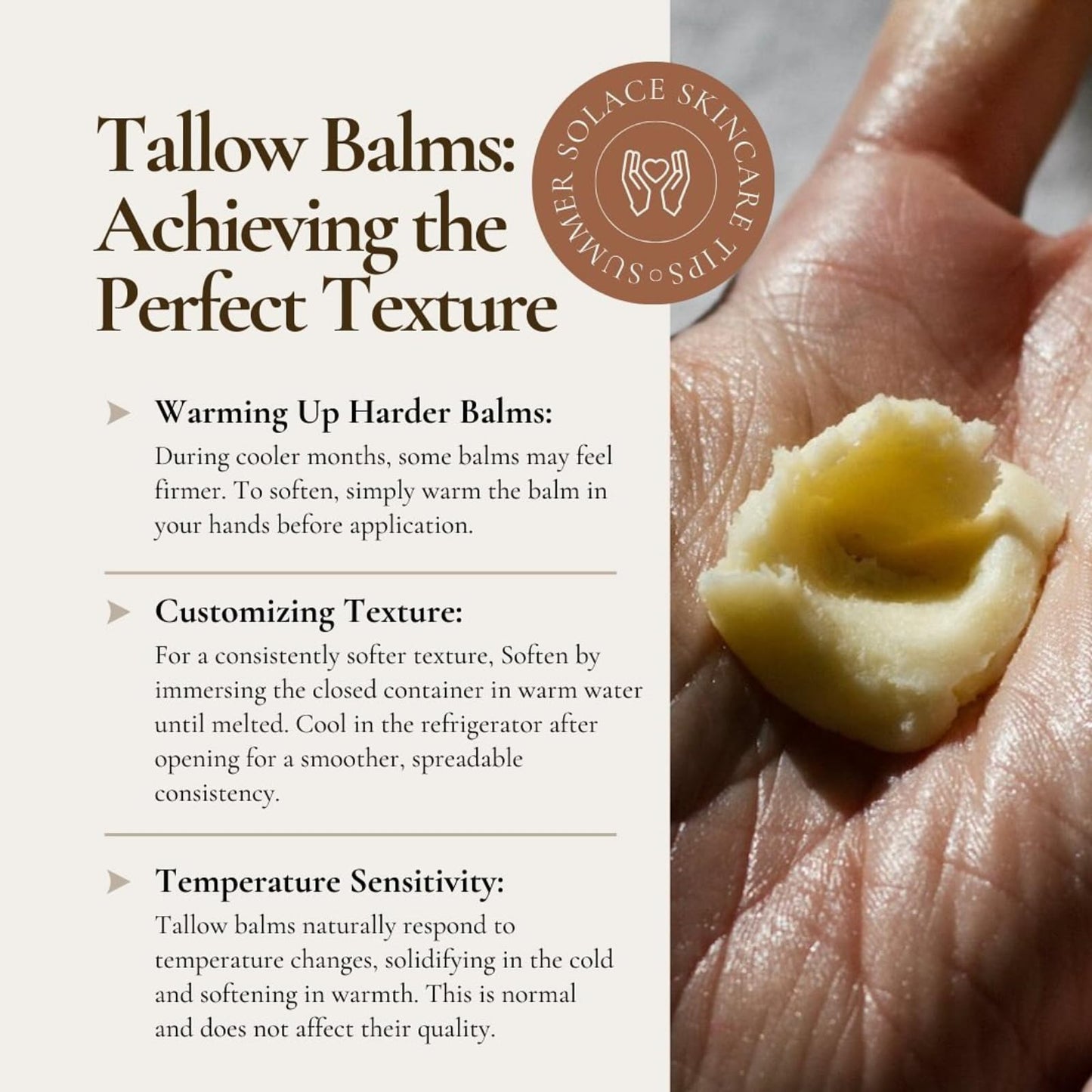 Summer Solace Pure Unscented Tallow Balm Nourishing Face & Body Cream Multi Purpose Hydrating Natural Moisturizer for Soft, Supple Skin Hydrates Sensitive, Dry & Cracked Skin 60ml