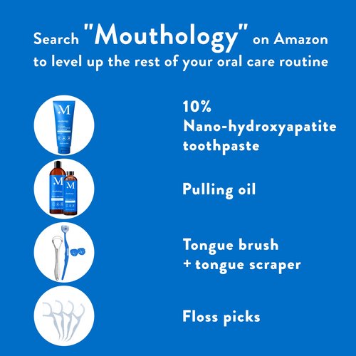 Mouthology Coconut Oil Pulling for Teeth and Gums 16oz (Made in USA), Whitening Pulling Oil Coconut Mint Mouthwash for Fresh Breath Ayurvedic Oil Pulling Mouth Gum Health Oral Care