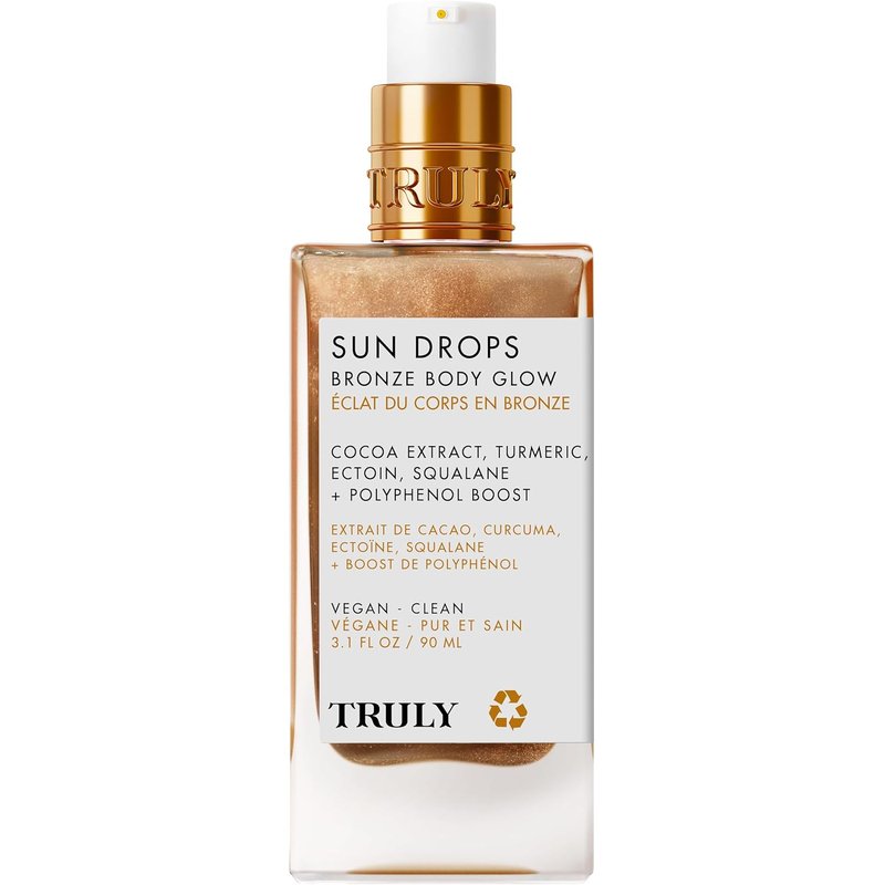 Truly Beauty Sun Drops | Bronze Body Glow Oil for Radiant Skin - Hydrating Shimmer with Turmeric & Cocoa Extract, Lightweight Formula for All Skin Tones