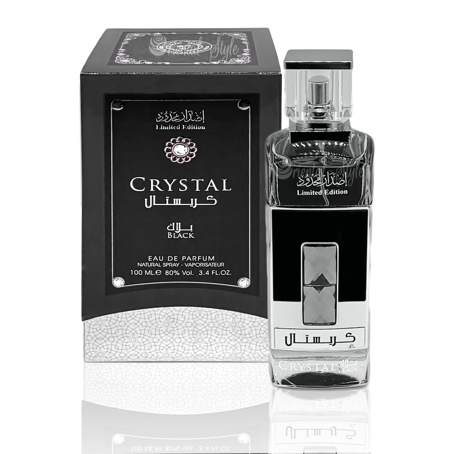 Ard-Al Zaafaran Crystal Black Eau de Parfum Spray for Unisex, 3.4 Ounce