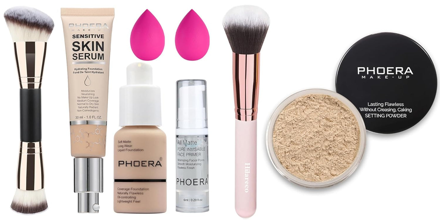 PHOERA Tinted Moisturizer Foundation Serum - 4-in-1 Hydrating Primer & Foundation for Radiant Skin | Lightweight Formula