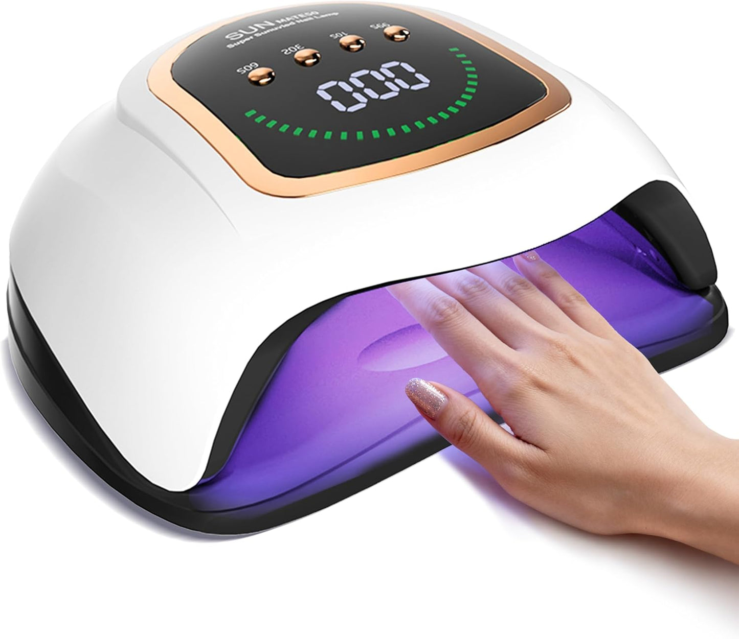 UV Nail Lamp - Upgrade Gel Polish Dryer with Auto Sensor & 4 Timer Settings | Bright White