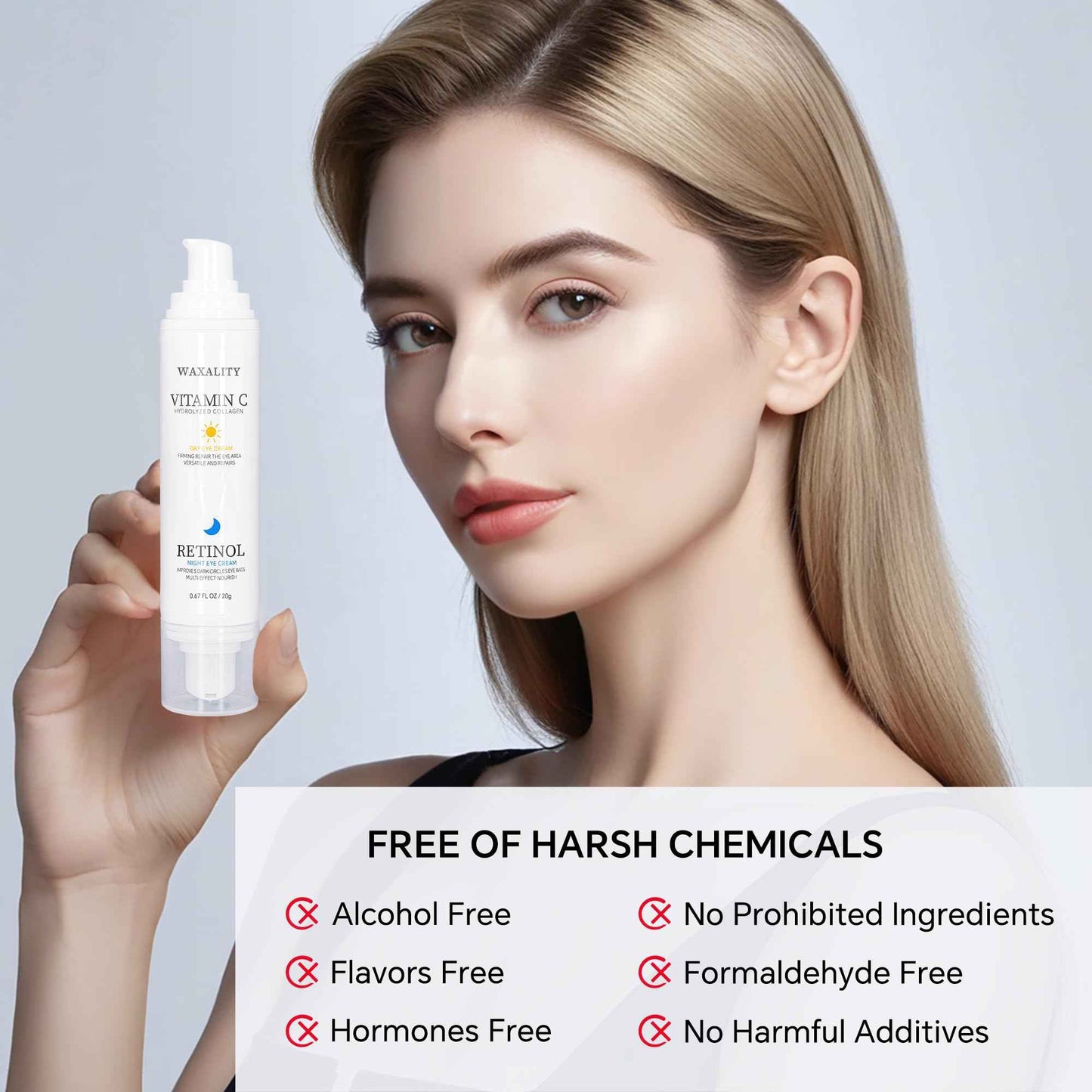 Under Eye Cream Dark Circles, Under Eye Skin Treatment Cream Reduces Puffiness, Fine Lines, Wrinkles and Eye Bags, Day & Night Brightening, Moisturizing & Firming Eye Serum with Vitamin C & Retinol