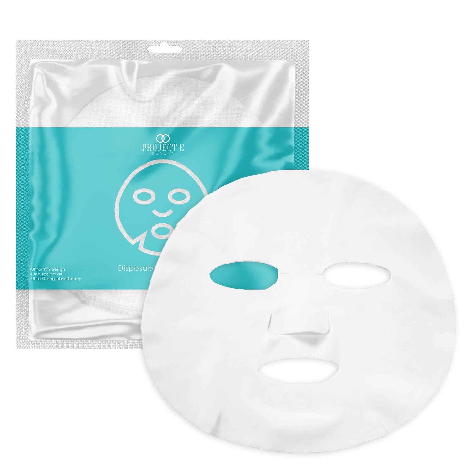 Project E Beauty 100pcs Disposable DIY Non-Woven Face Mask Paper Pre-Cut Facial Paper | For Home & Spa Salon Use | Cosmetic Facial Paper for Toner, Serum, or Lotion (100, Face Mask Shaped)