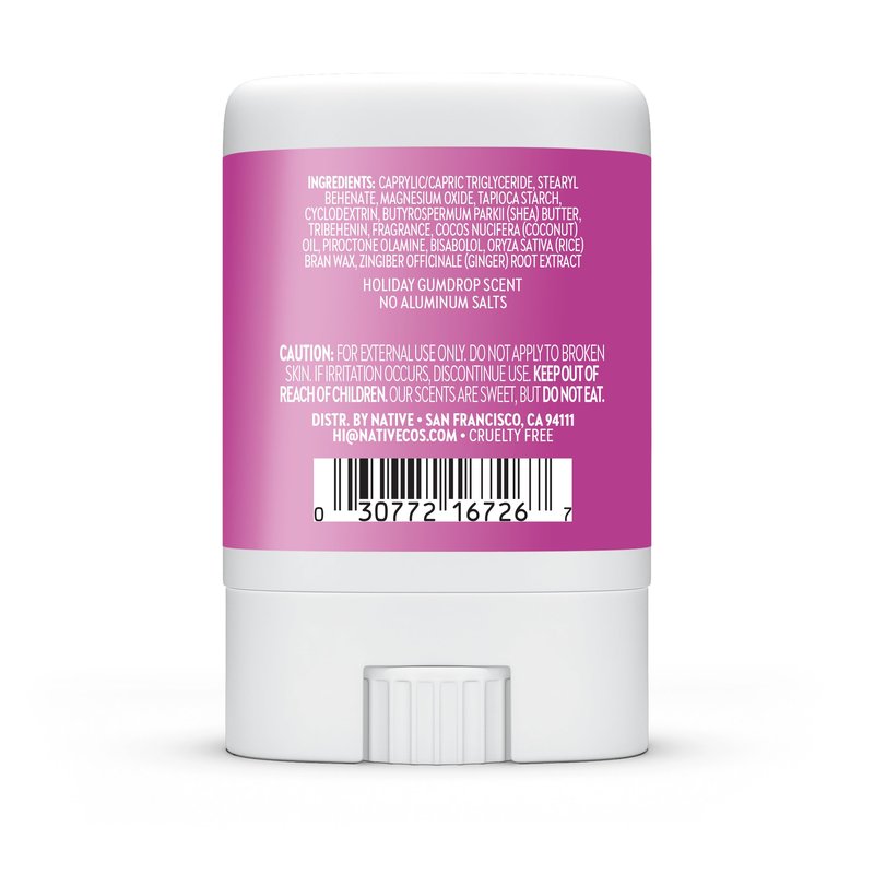 Native Deodorant Contains Naturally Derived Ingredients, 72 Hour Odor Control, Travel Size, Mini Deodorant for Women and Men, Aluminum Free, Limited Edition, Holiday Gumdrop 0.35oz