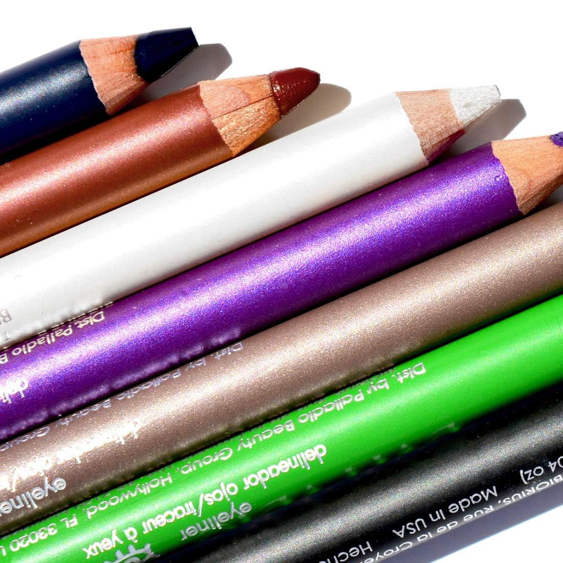 Palladio Wooden Eyeliner Pencil, Thin Pencil Shape, Easy Application, Firm yet Smooth Formula, Perfectly Outlined Eyes, Contour and Line, Long Lasting, Rich Pigment, Black