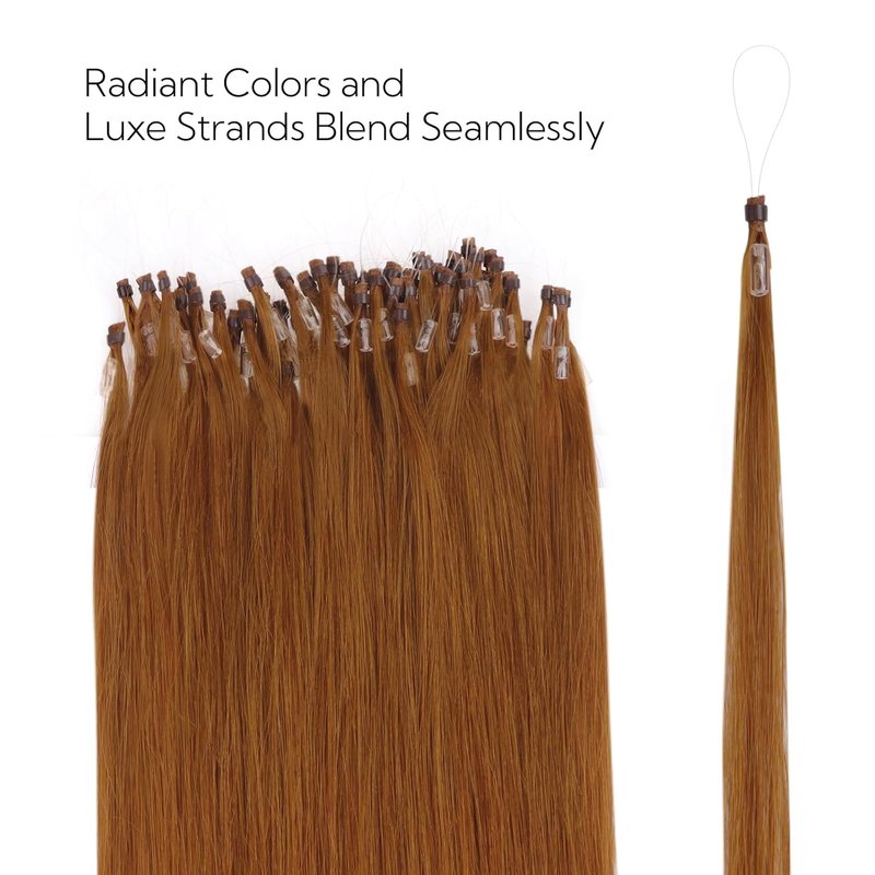 Micro Ring Hair Extensions - 14 Inch 50g Copper Straight Real Human Hair
