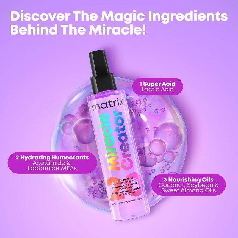 Matrix Mega Sleek Shampoo, Conditioner, & Miracle Creator Set - Controls Frizz Leaving Hair Smooth & Shiny, Nourishes With Shea Butter, For Dry, Damaged Hair, Salon Routine