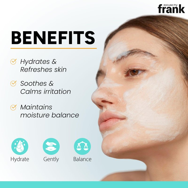 Excuse My Frank Hydra Cleansing Gel – Hydrating Facial Cleanser for Men & Women, Korean Skincare, Daily Face Wash for Sensitive Skin, Vegan & Cruelty-Free (2 Pack)