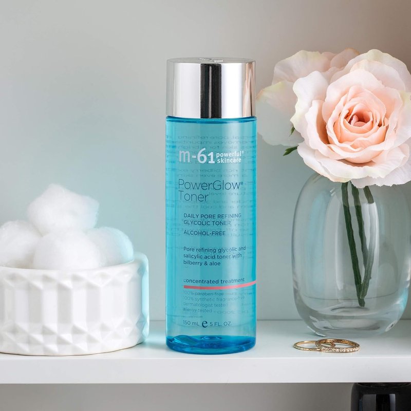 PowerGlow Toner - Alcohol-Free Pore Refining Formula with Glycolic & Salicylic Acid | 5.0 Fl Oz