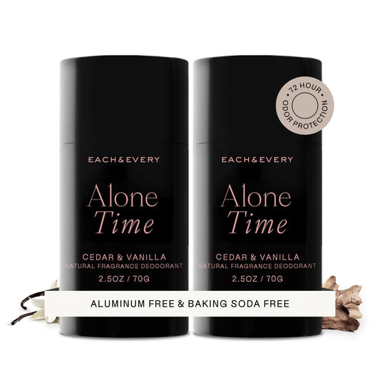 Each & Every Aluminum Free Deodorant for Women & Men – Natural Fragrance 72-Hr Odor Protection, Non-Toxic Deodorant for Sensitive Skin, EWG Verified, Baking Soda Free - Cedar & Vanilla 2 Pack, 2.5oz
