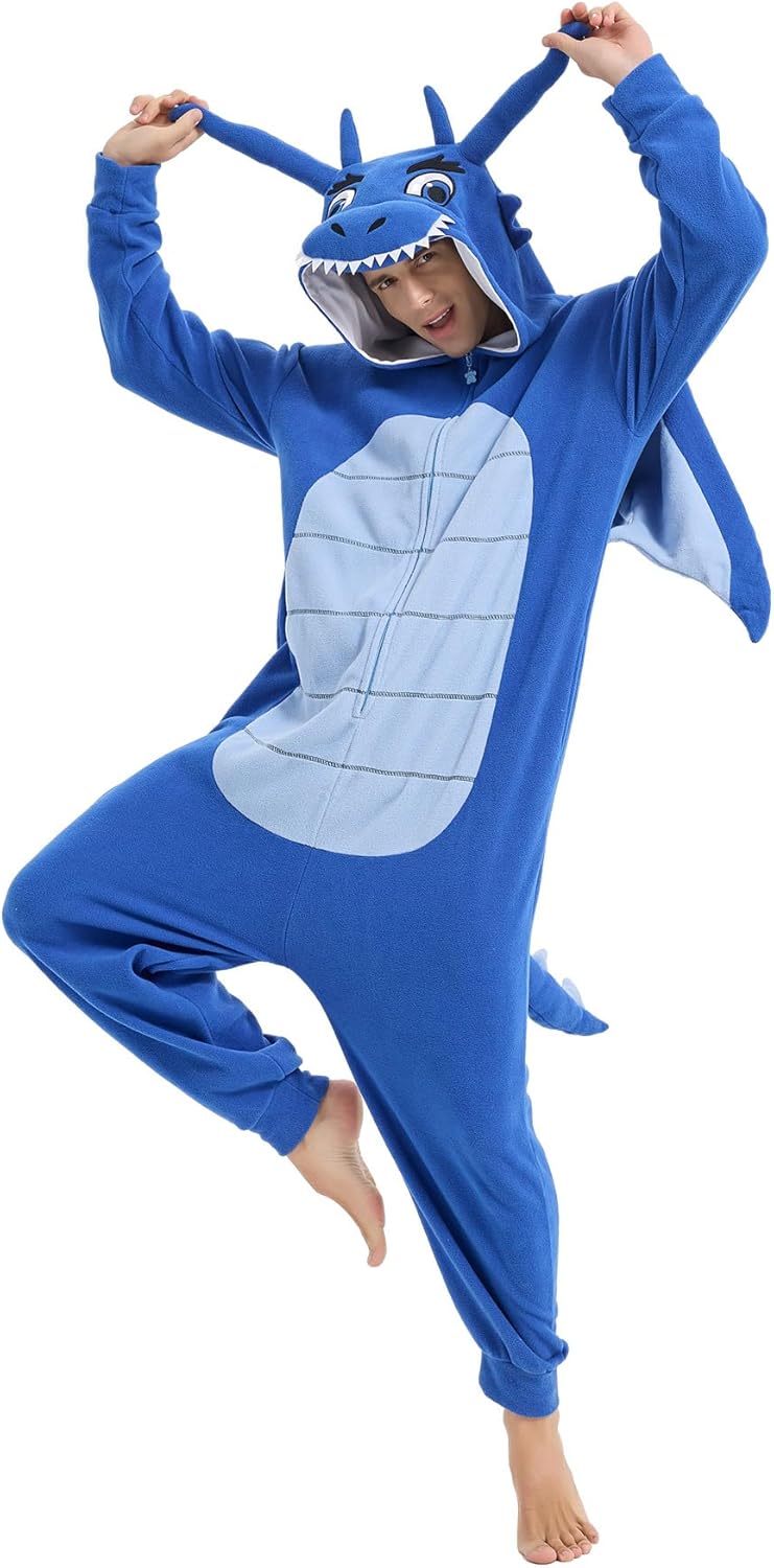 Dragon Onesie for Adults | Animal Cosplay Pajamas Jumpsuit Sleepwear - Perfect for Halloween