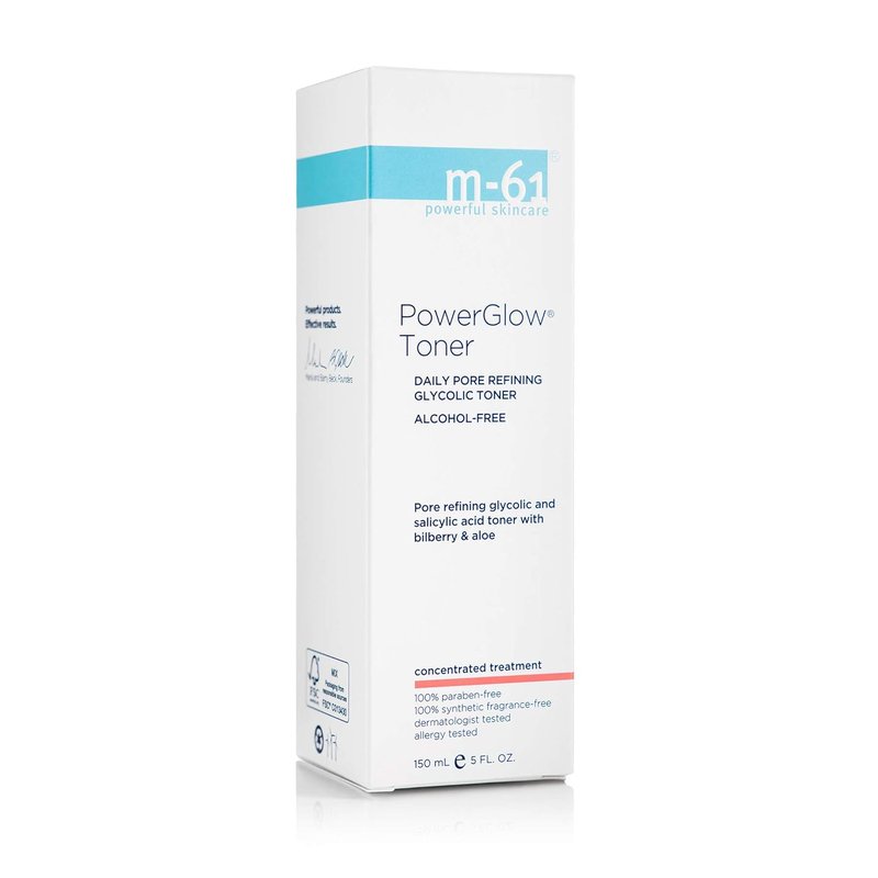 PowerGlow Toner - Alcohol-Free Pore Refining Formula with Glycolic & Salicylic Acid | 5.0 Fl Oz