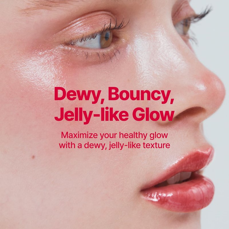 fwee Glowy Jelly Pot + Keychain SET | Dewy Jelly Lip & Blush Color, Tinted Glow Jelly Balm, Dewy Buildable Finish – Mellow Mango (Natural Coral) | 0.14 oz
