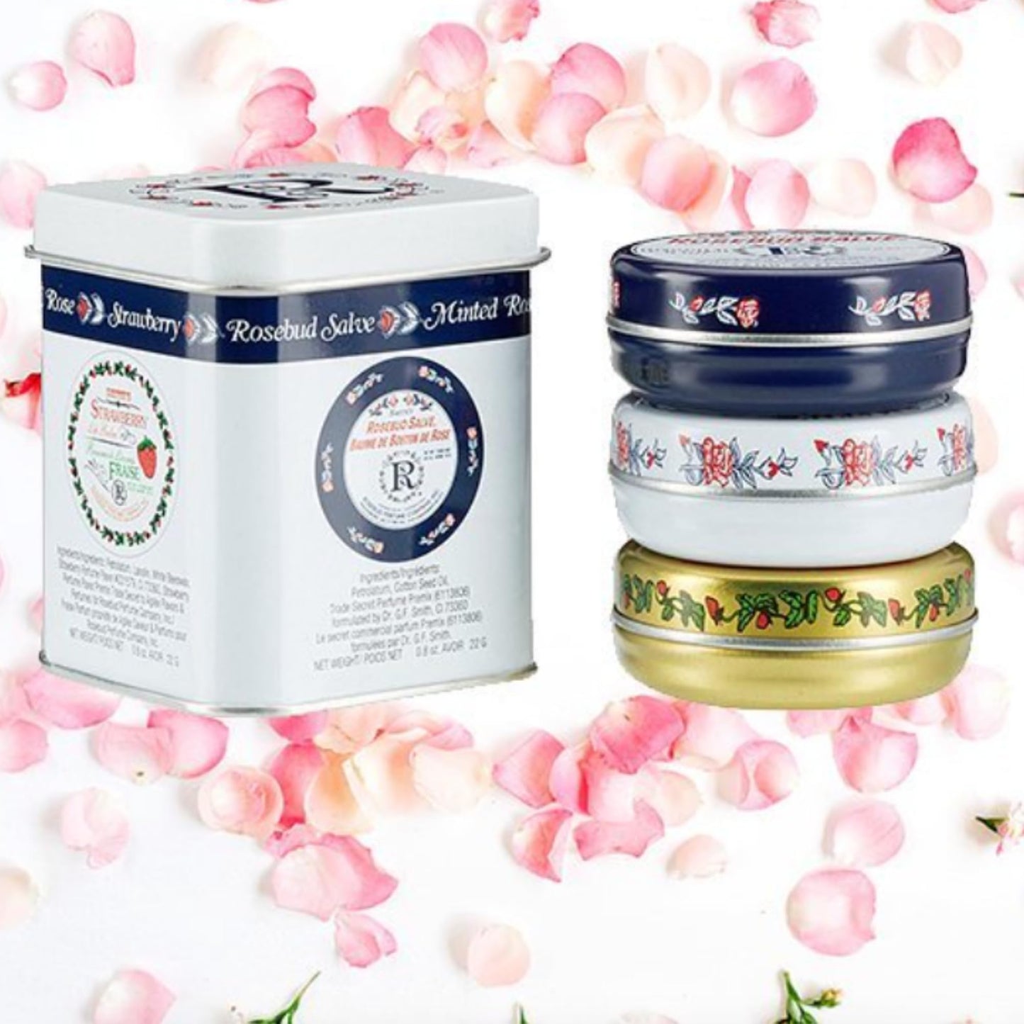 Collectors Lavish Layers 3x Set & 3x Rose bud Trio Lip Balm - Original Salve, Minted Rose, Strawberry Lip Balm & Trio Lip Gloss Tubes - Christmas Gift Set with Ebook