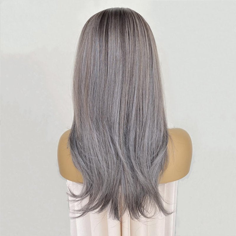 CIMITIKI Highlight Ash Blonde with Brown Colored 13x4 Lace Front Wig Ready to Wear HD Glueless 18Inch Body Wave Pre plucked Natural Hairline for Women