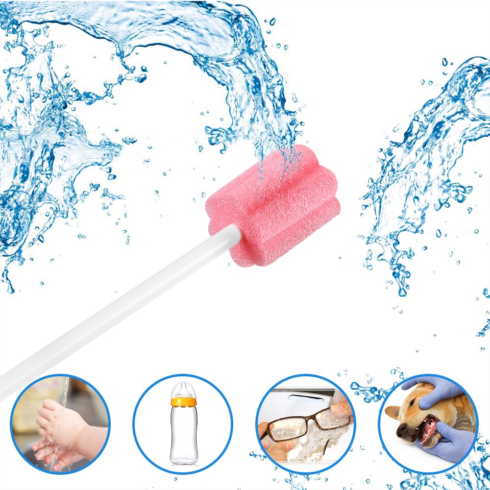 Disposable Untreated Oral Care Swabs, 250 Count (Pink+Plum)