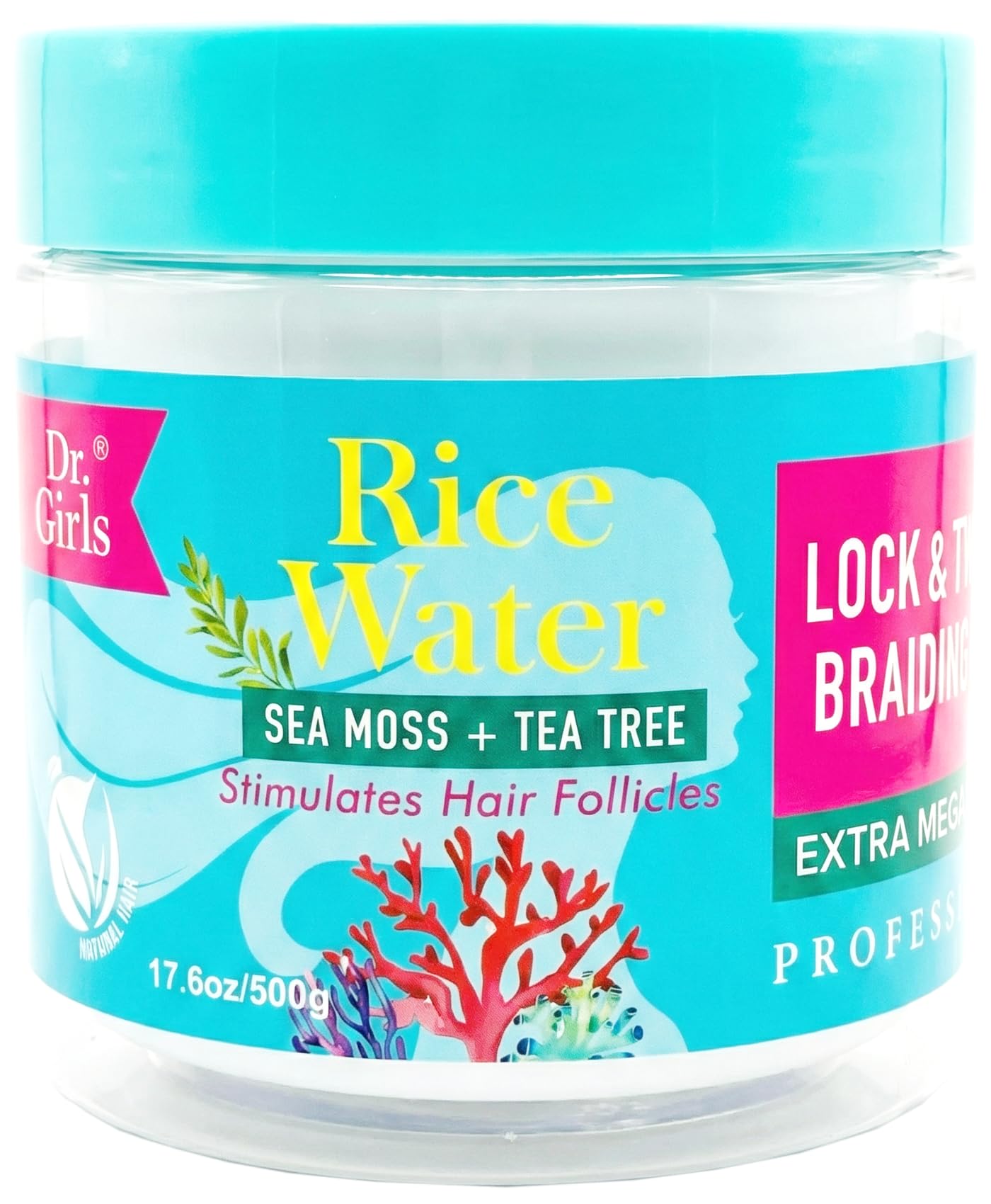 R&B Collection Dr. Girls Braiding conditioning Gel / 24 Hour Hold/Extra Mega Hold/17.6oz (Sea Moss+ Tea Tree)