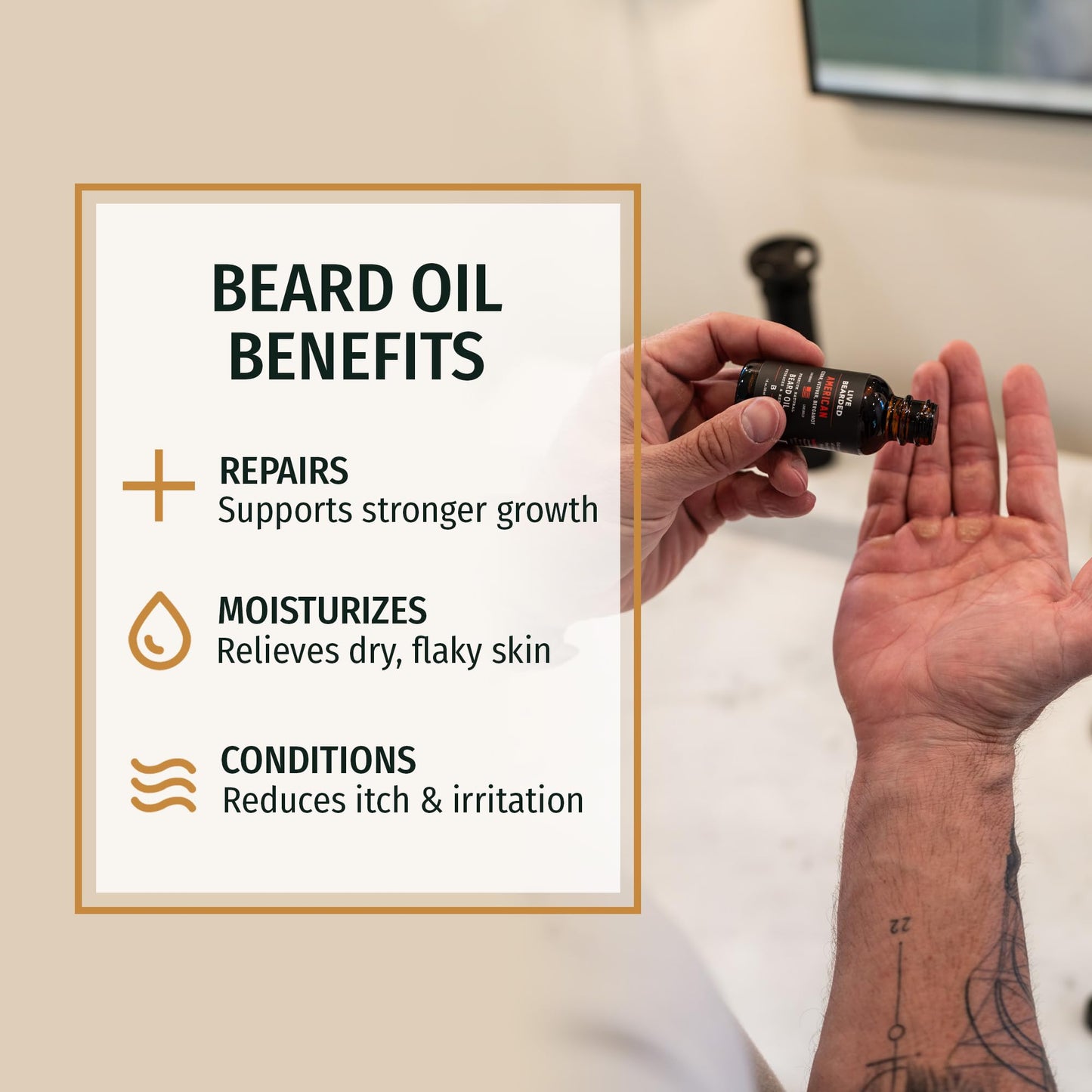Live Bearded® Beard Oil, Tombstone, Sweet Tobacco, Cedar, 1 fl oz