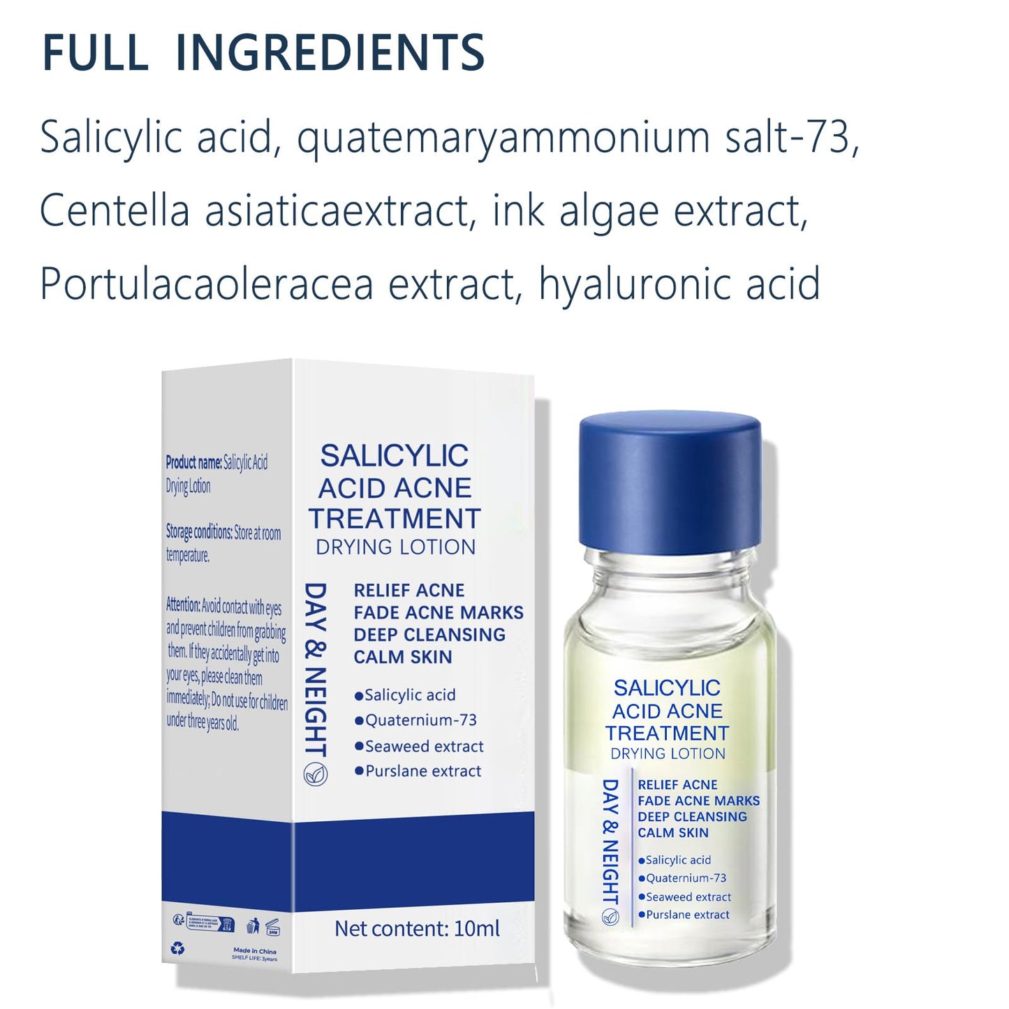Salicylic Acid Drying Lotion – Fade Acnes Marks, Improve Skin Condition, Oil Control, Gentle Skincare for Sensitive Skin 10ml/0.35fl.Oz