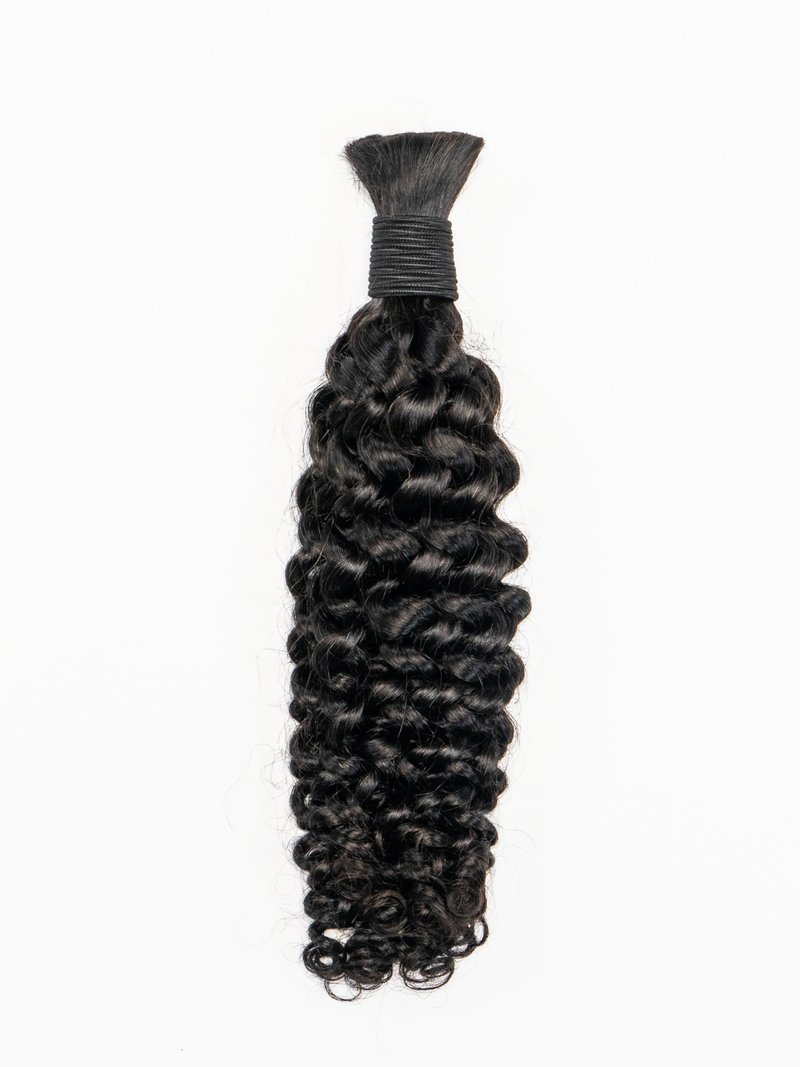 Linkmai Boho Knotless Braiding Hair Extension – 100% Pure Human Hair, Single Bundle, 100g, Natural Texture, Soft and Lightweight for DIY Bohemian Styles, Natural Black (16INCH)